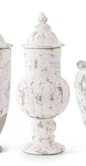 White Glazed Terra Cotta Vases