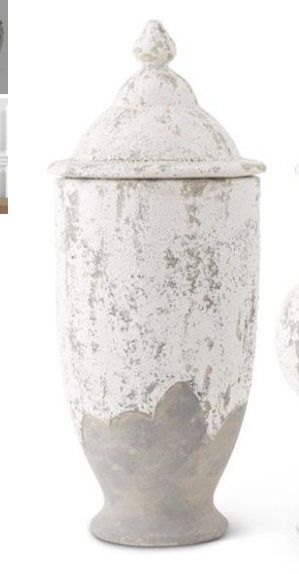 White Glazed Terra Cotta Vases