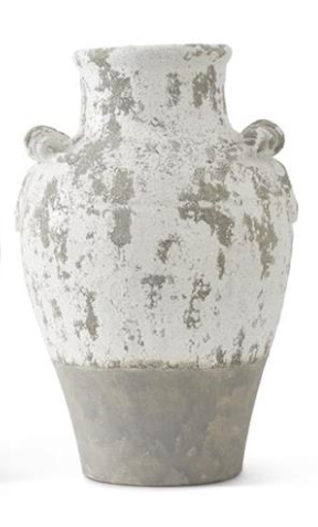 White Glazed Terra Cotta Vases