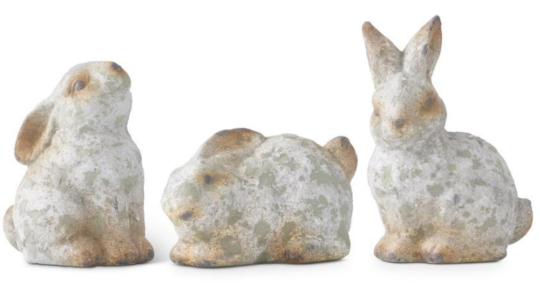 Assorted Patina Terracotta Garden Bunnies