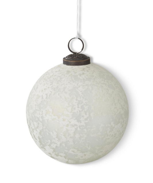 Iridescent Glass Ornament w/Speckled White
