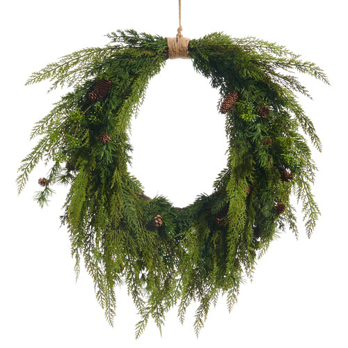 Cedar & Mini Pinecone Wreath