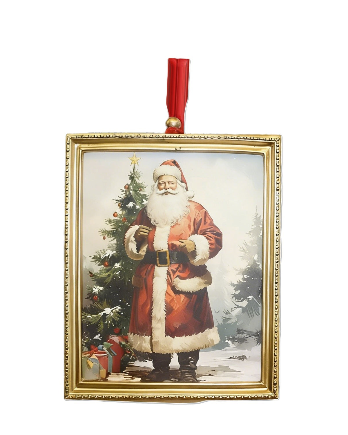 Framed Santa Art Hanging Decor