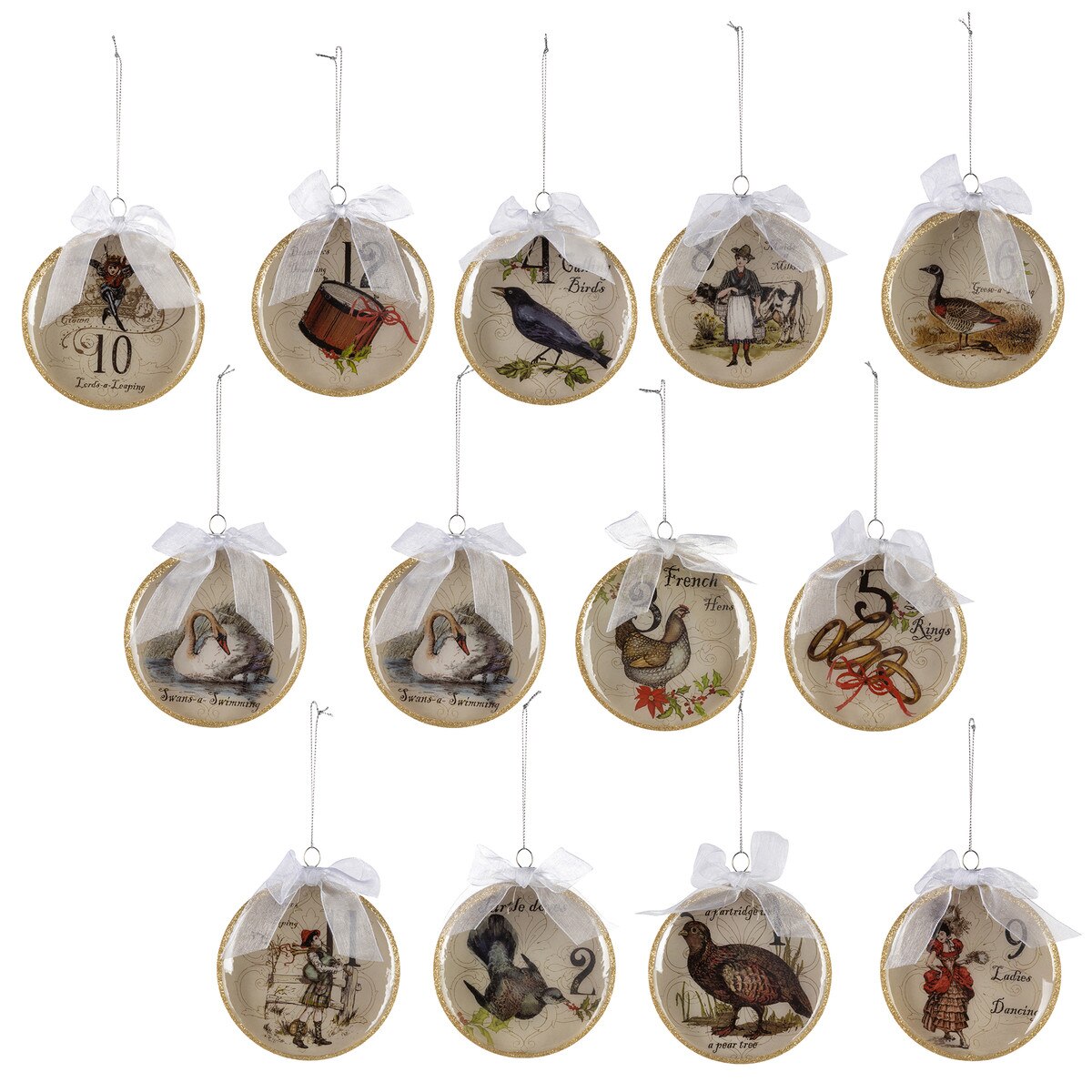 12 Days Of Christmas Ornament Set