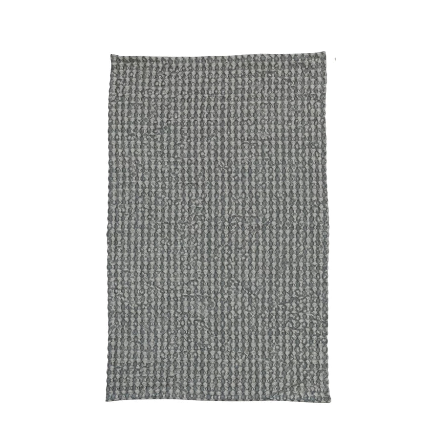 Stonewashed Blue Cotton Waffle Weave Tea Towel