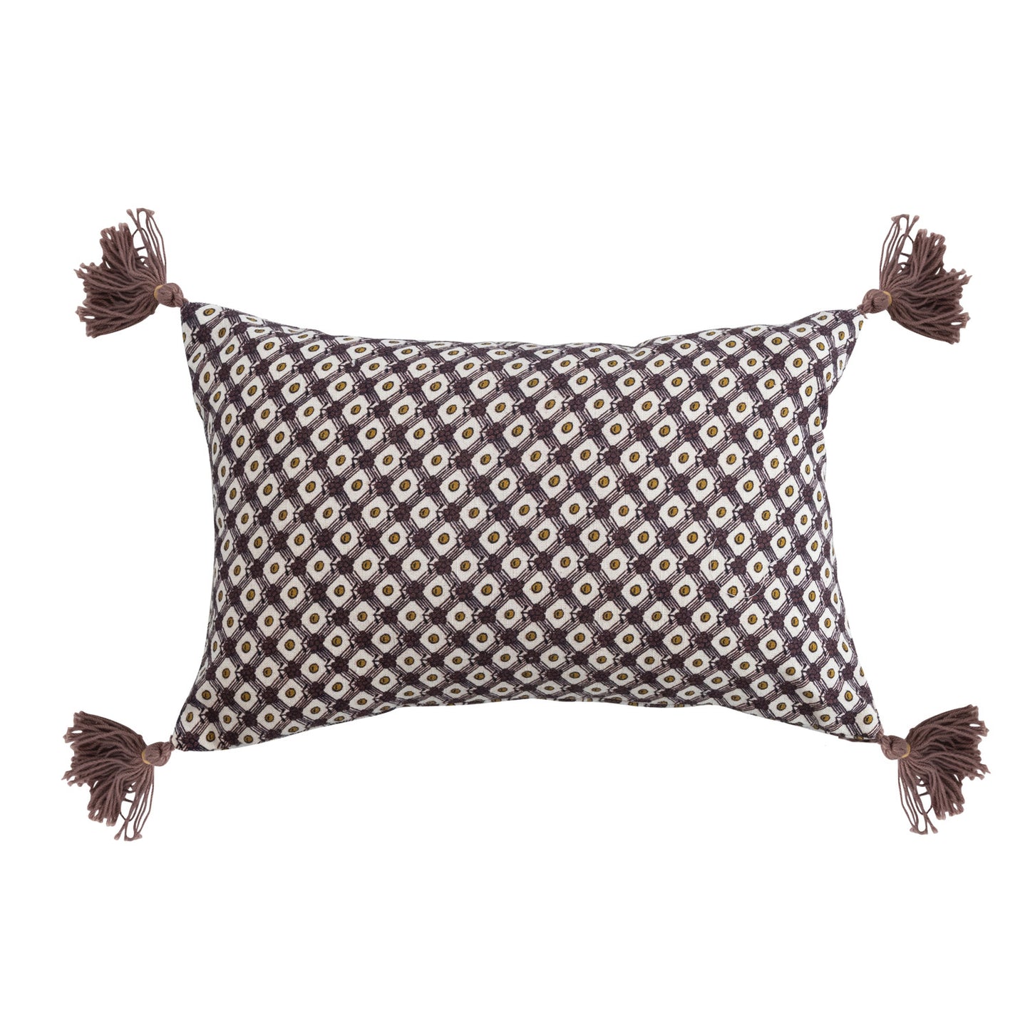 Lumbar Pillow with French Knots & Pattern
