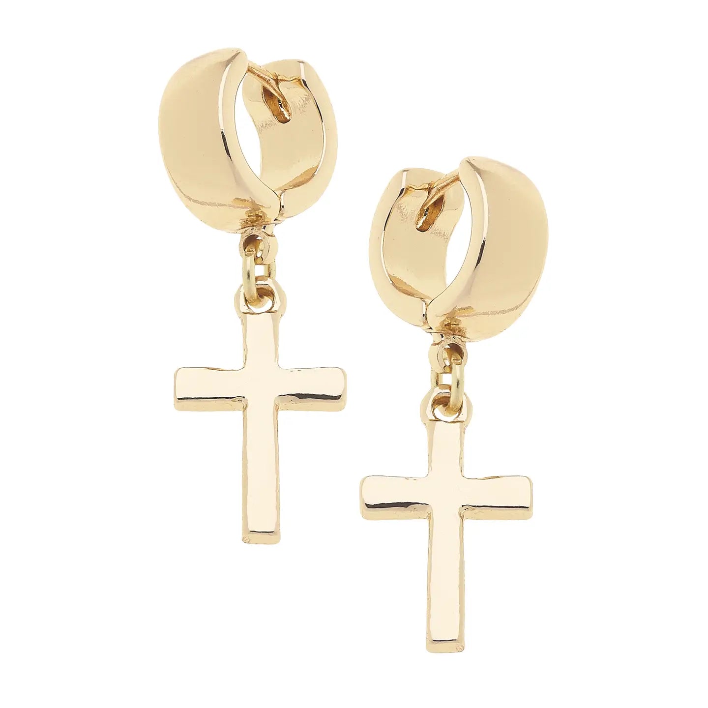 Ruth Cross Huggie Hoop Earrings