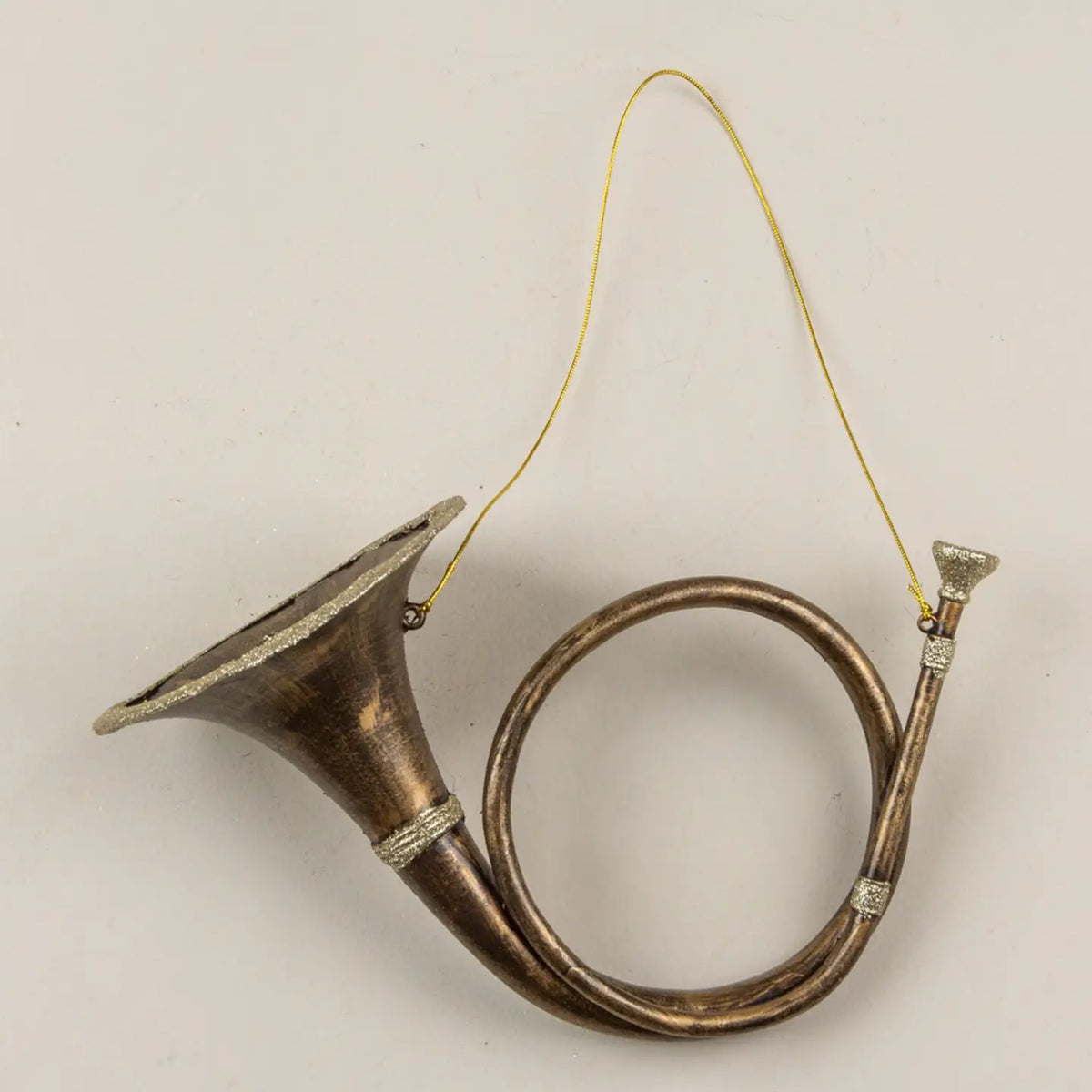 Gold French Horn Ornament