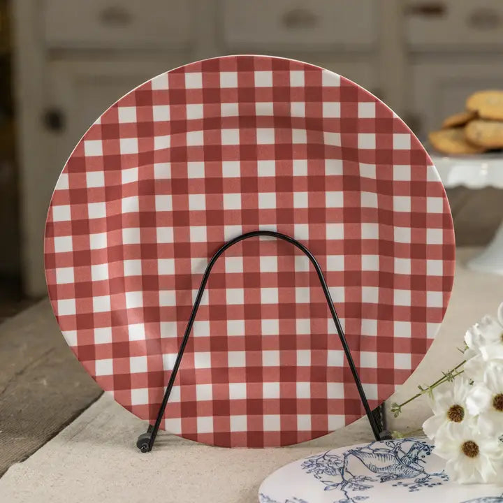 Red & White Gingham Charger