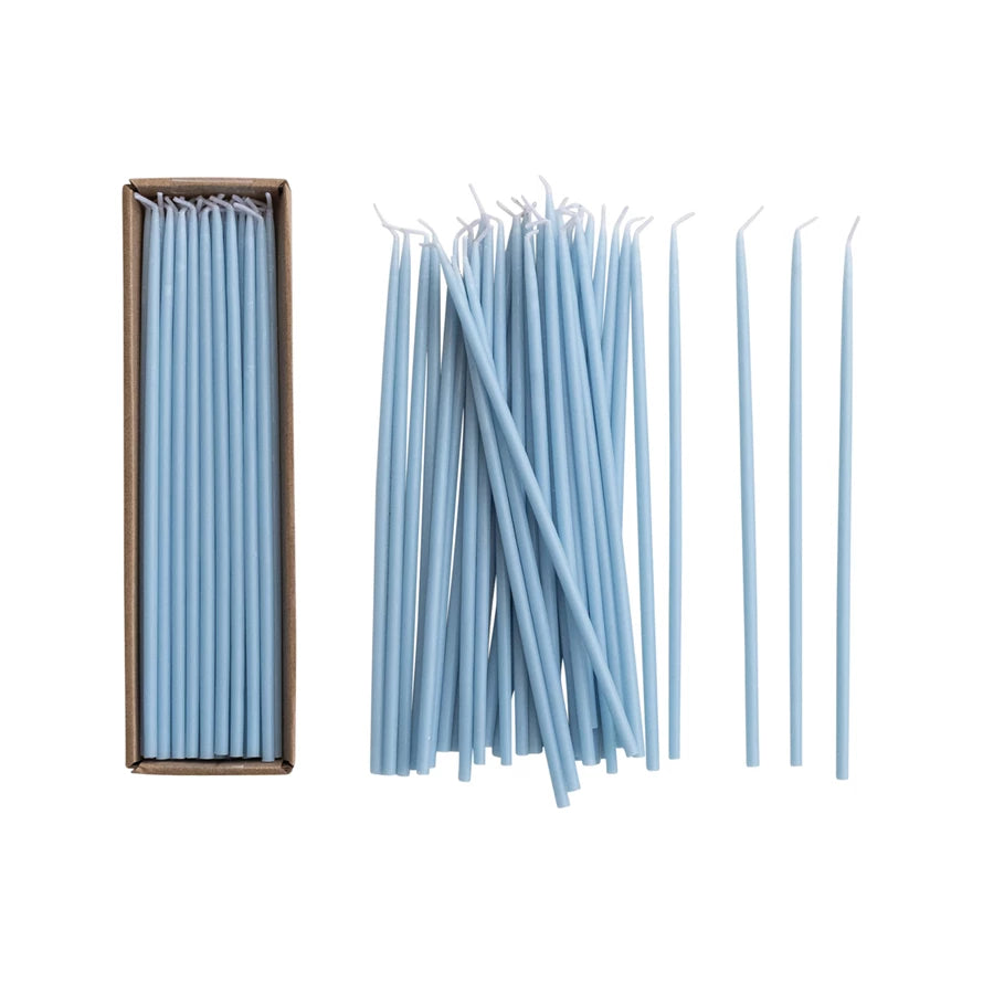 Thin Light Blue Taper Candles