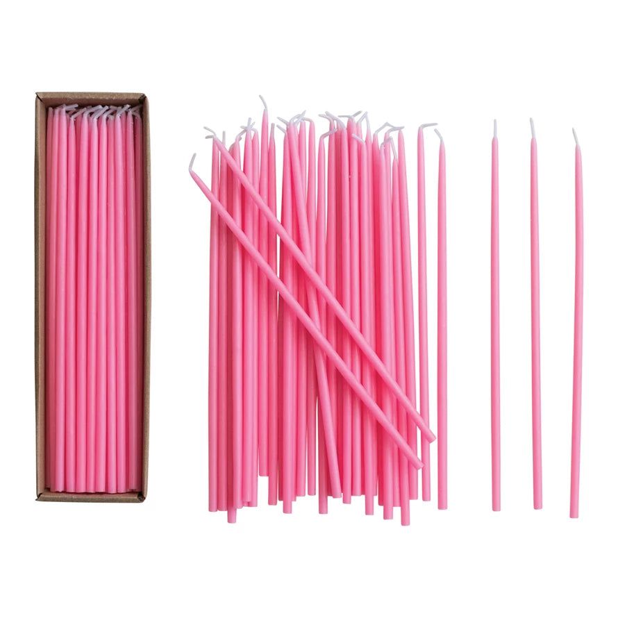 Thin Pink Taper Candles