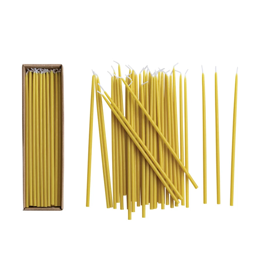 Thin Chartreuse Taper Candles