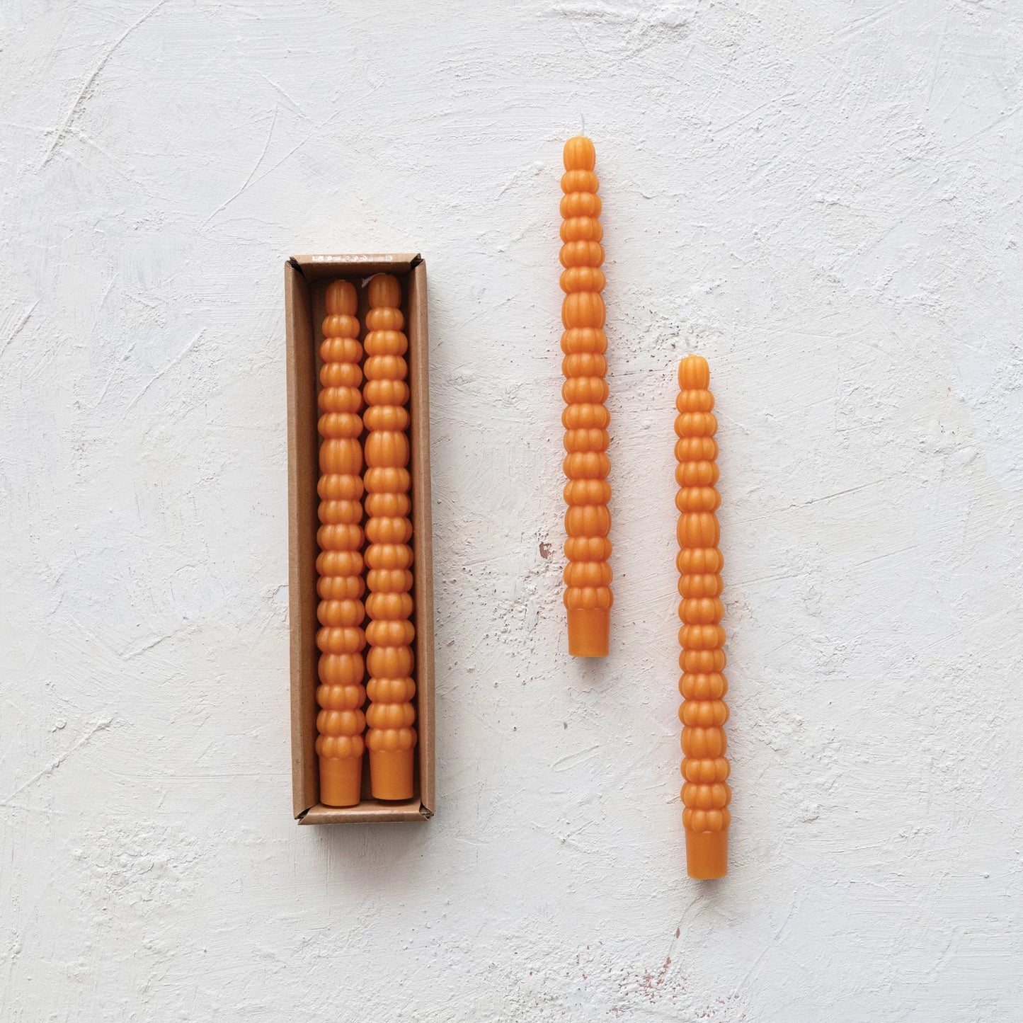 Unscented Pumpkin Shaped Taper Candles