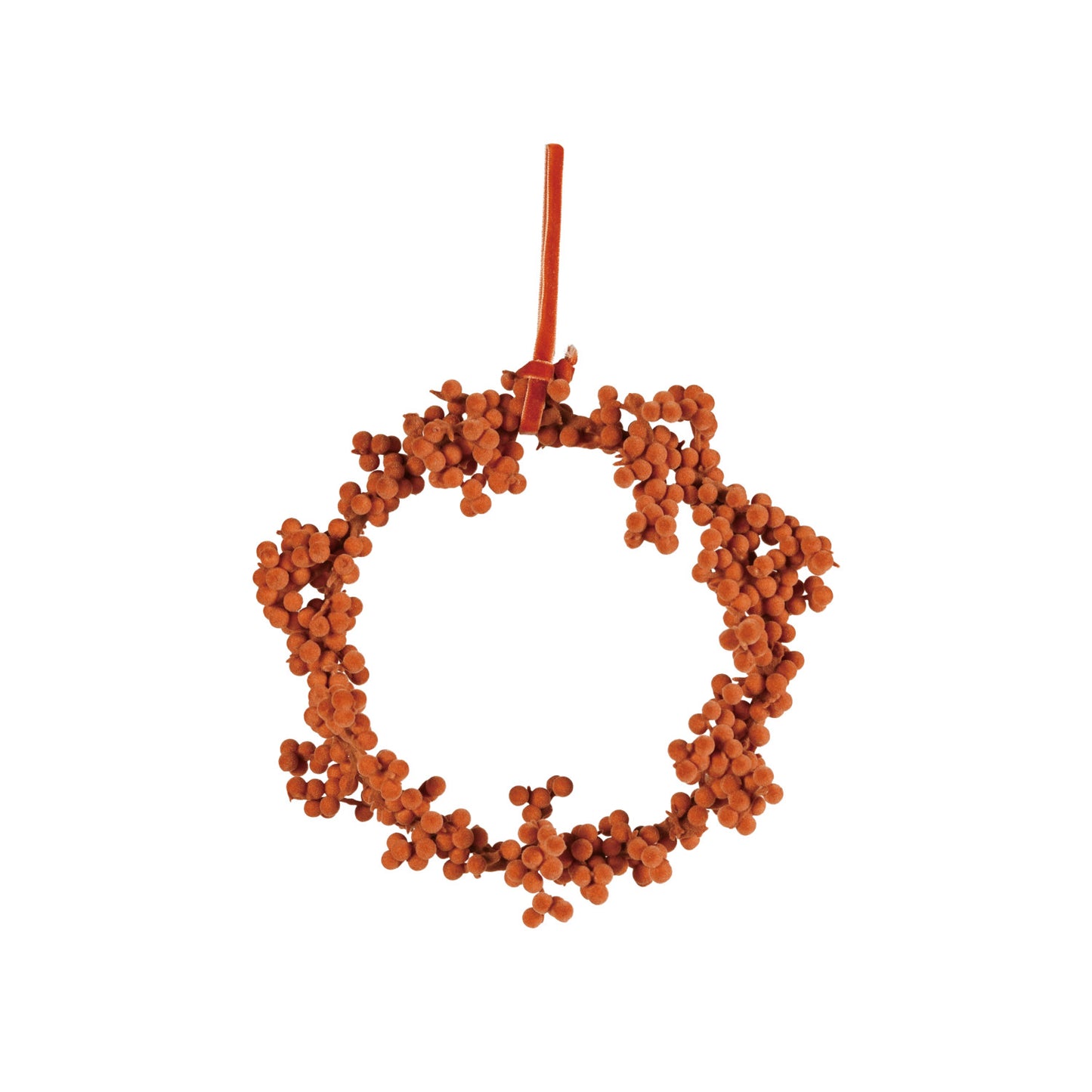 Round Flocked Orange Ball Wreath