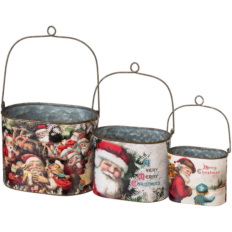 Vintage Santa Bucket