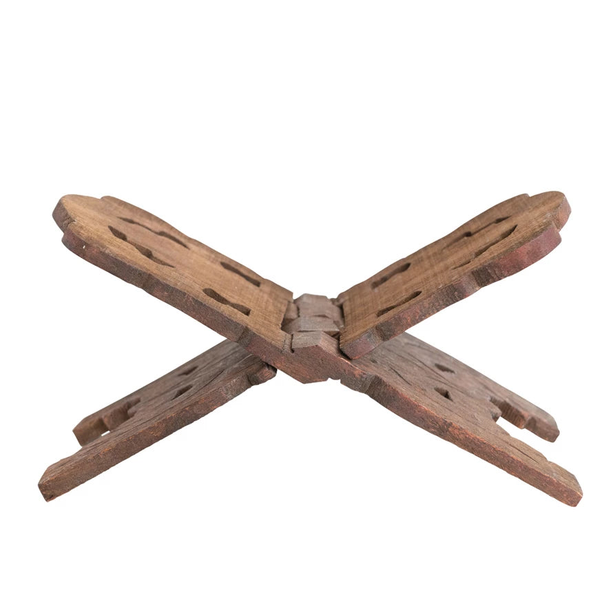 Reclaimed Wood Folding Book Holder