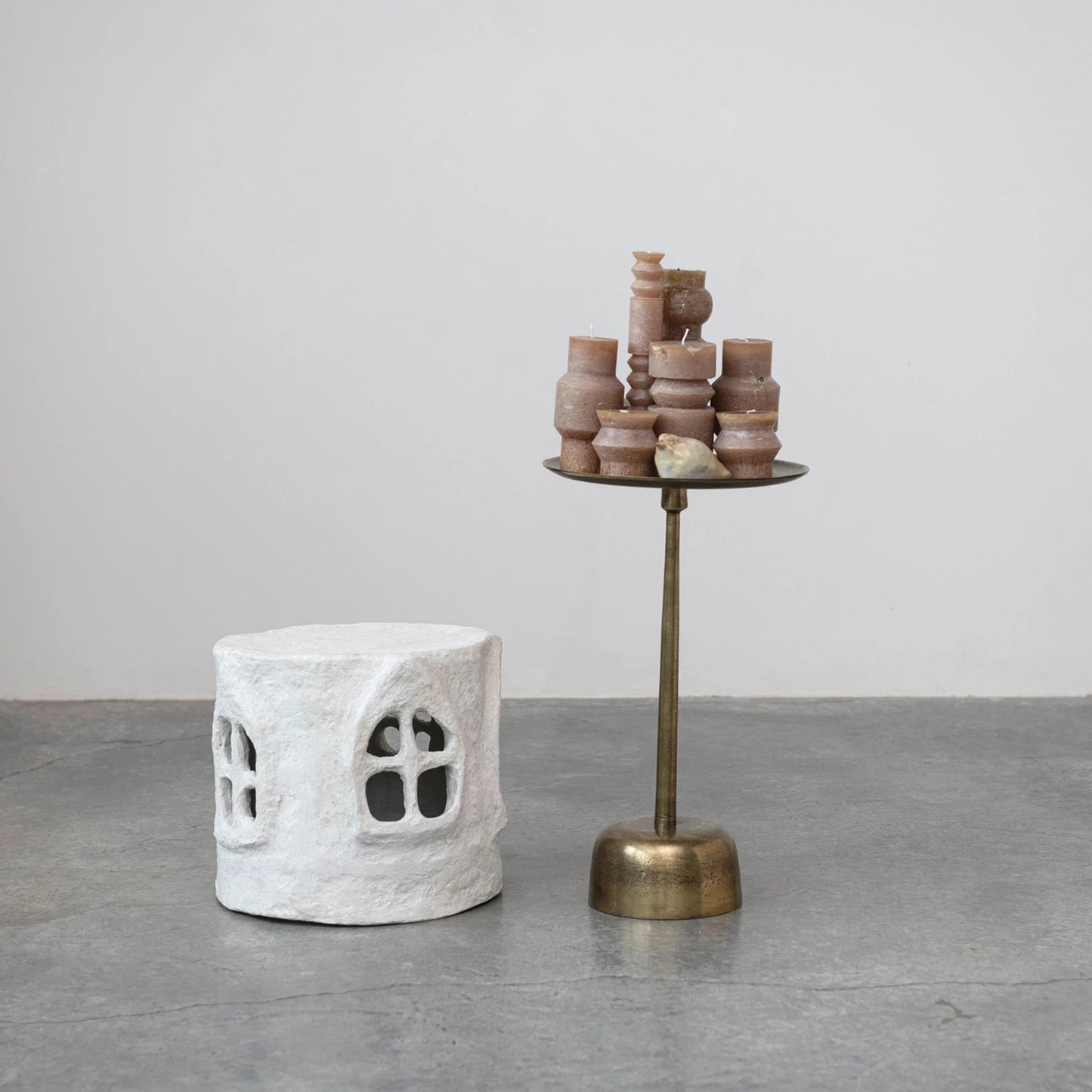 Antique Brass Finish Side Table