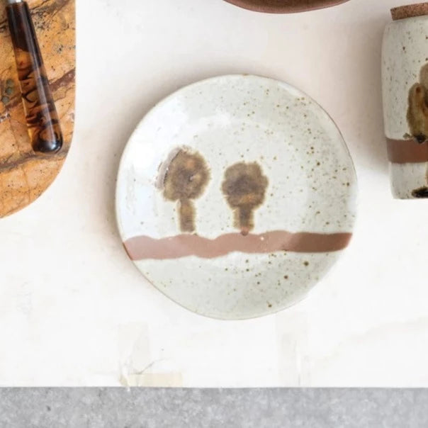 Hand-Painted Stoneware Plate
