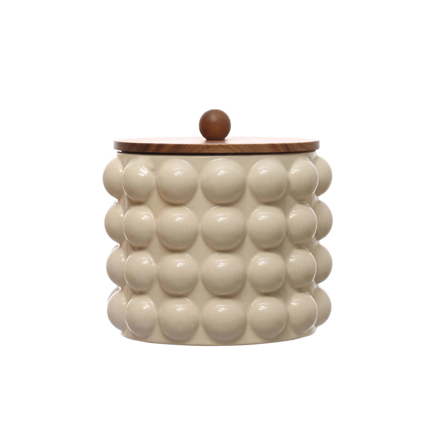 Raised Dot Stoneware Canister