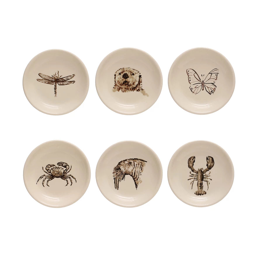 Animal Image Stoneware Dish