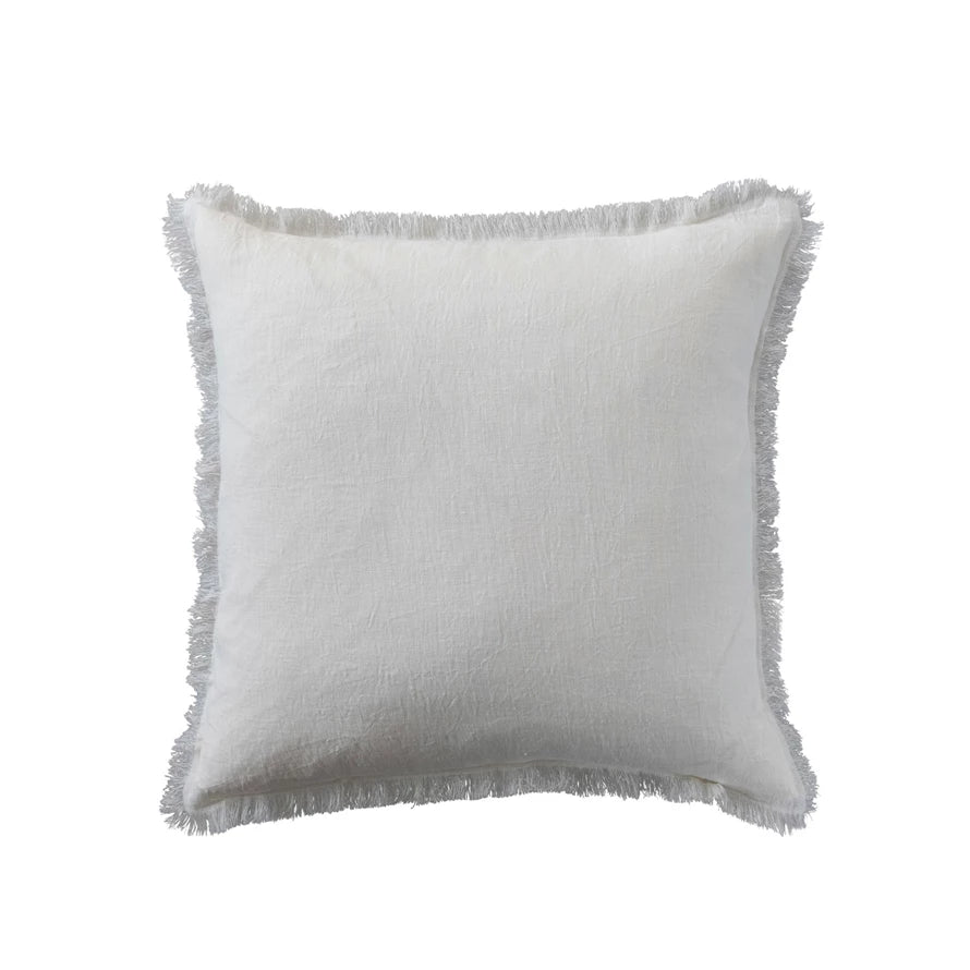 Ivory Stonewashed Linen Pillow