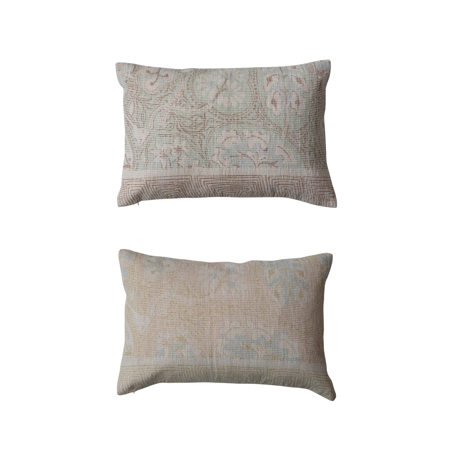 Cotton Chenille Distressed Lumbar Pillow