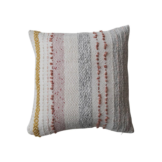 Stripes & Embroidery Pillow