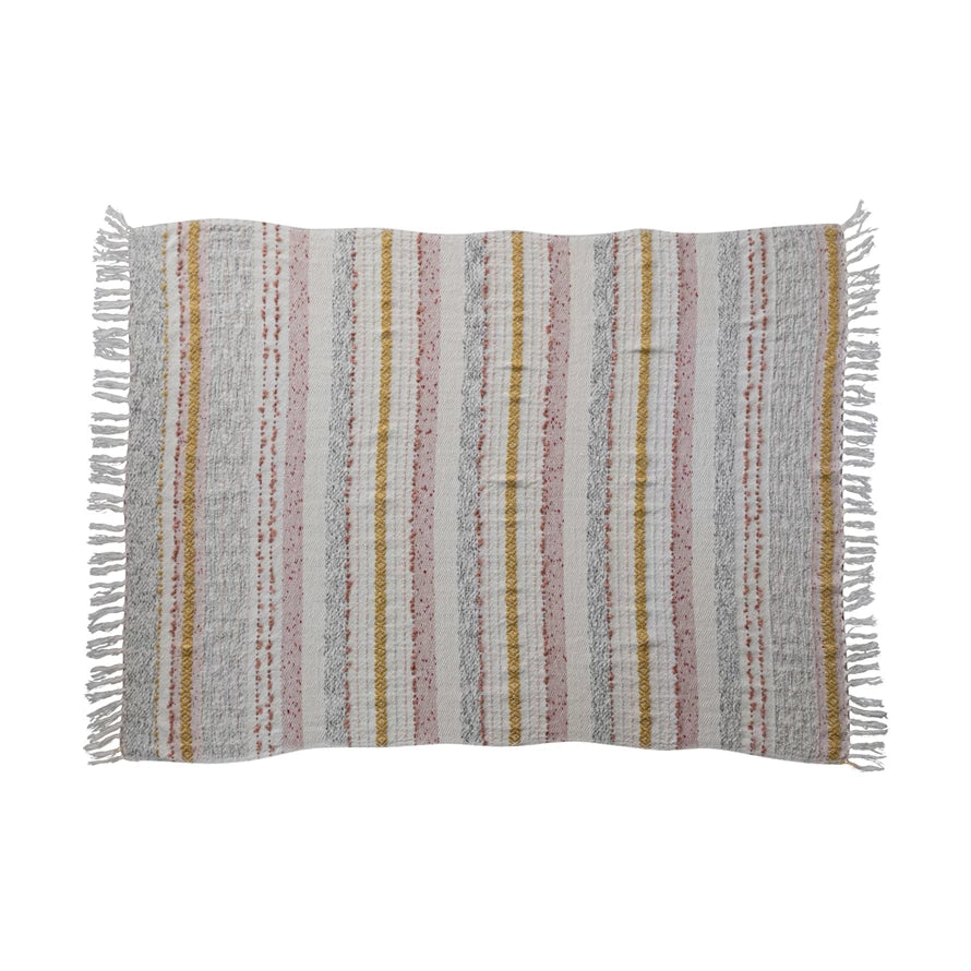 Stripes & Embroidery Throw