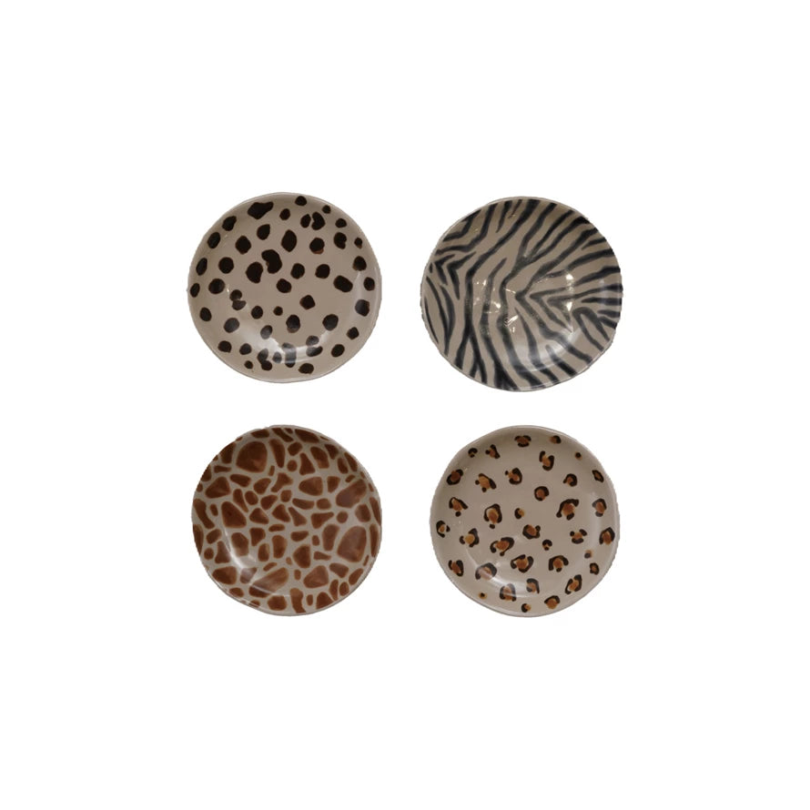 Stoneware Dish With Animal Print
