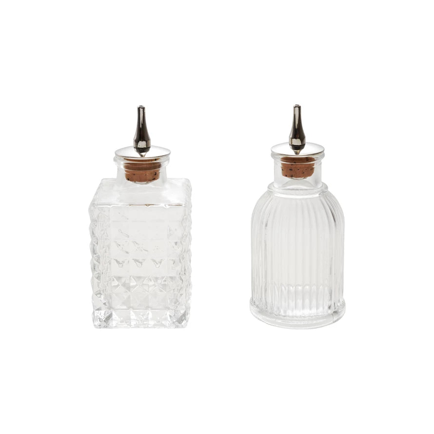 Pressed Glass Bitters Bottle with Spout