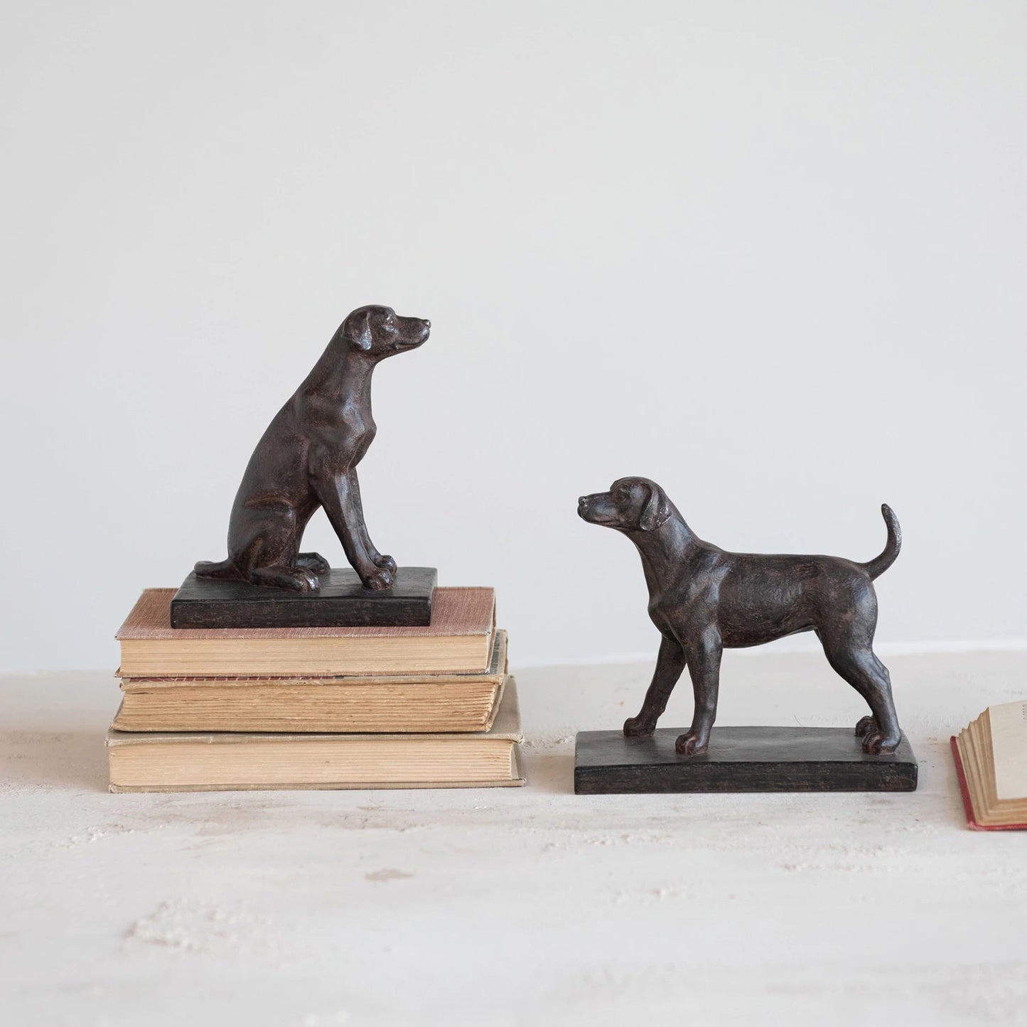 Resin Dog Bookend Set