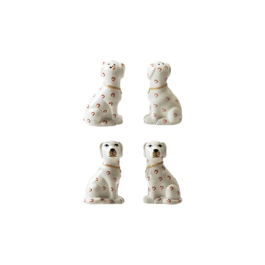 Ceramic Dog Shaped Salt & Pepper Shakers