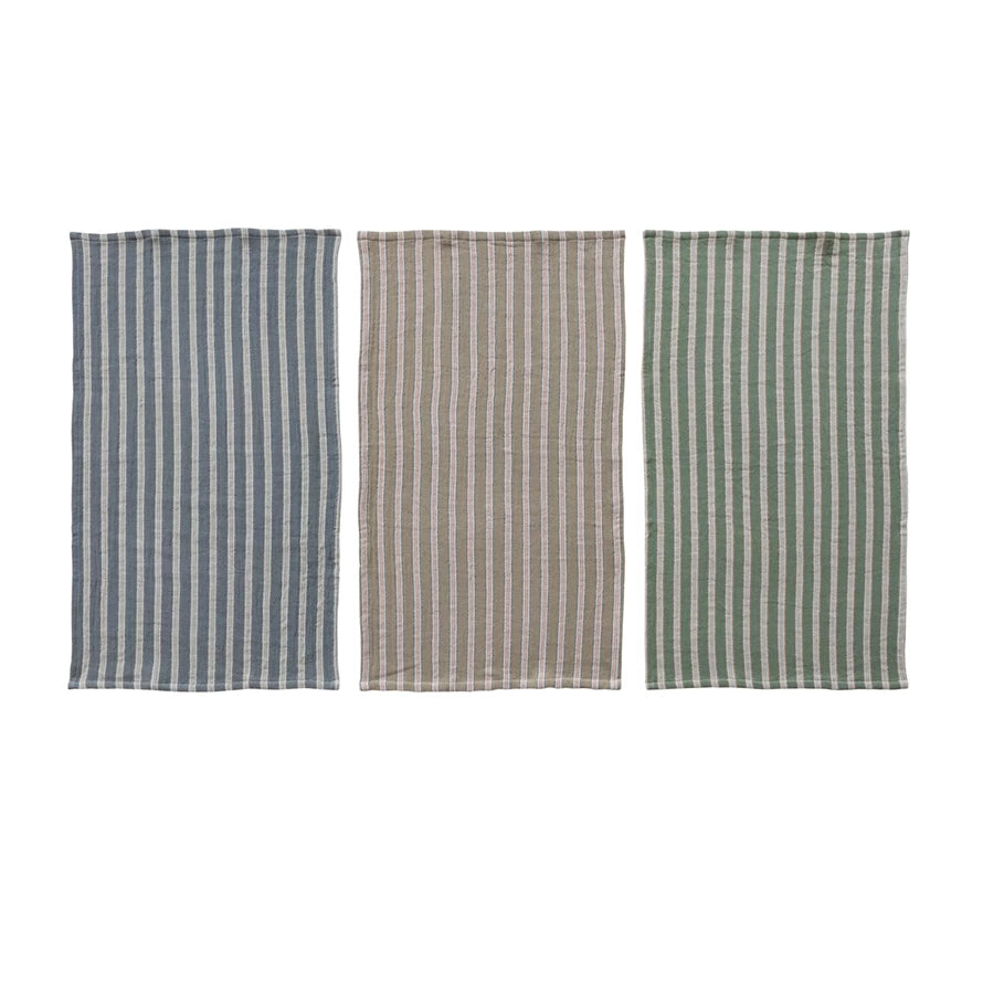 Woven Cotton Double Cloth Striped Tea Towel