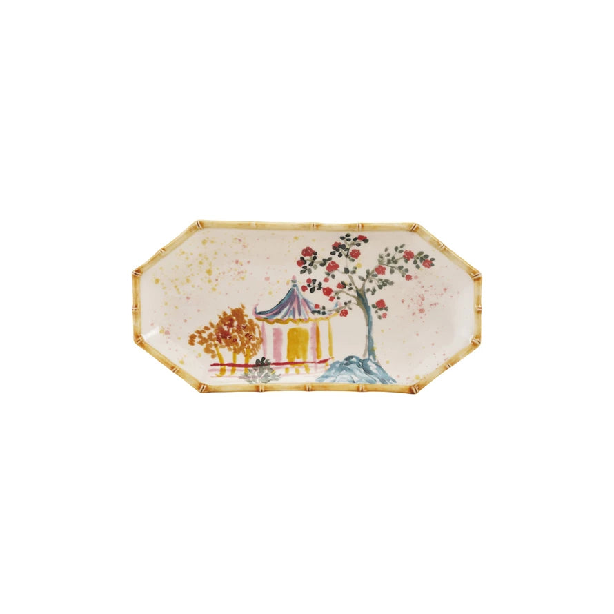Octagon Shaped Plate with House