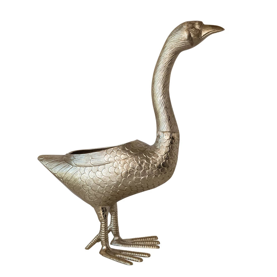 Gold Goose Shaped Planterinish