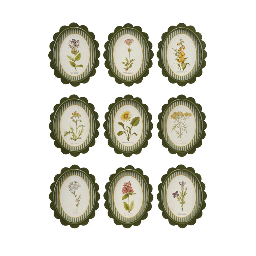 Oval Framed Wall Decor With Flower