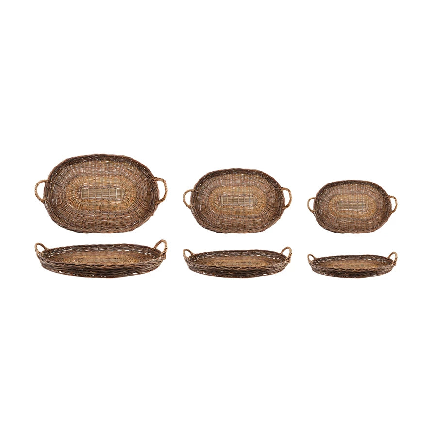 Oval Wicker Nesting Trays