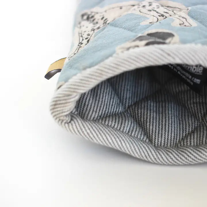 Oven Glove Blue Haze Dog Print