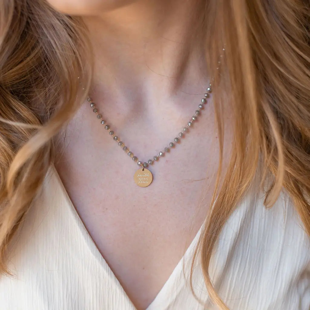 Gray Serenity Stone Necklace - PRAY