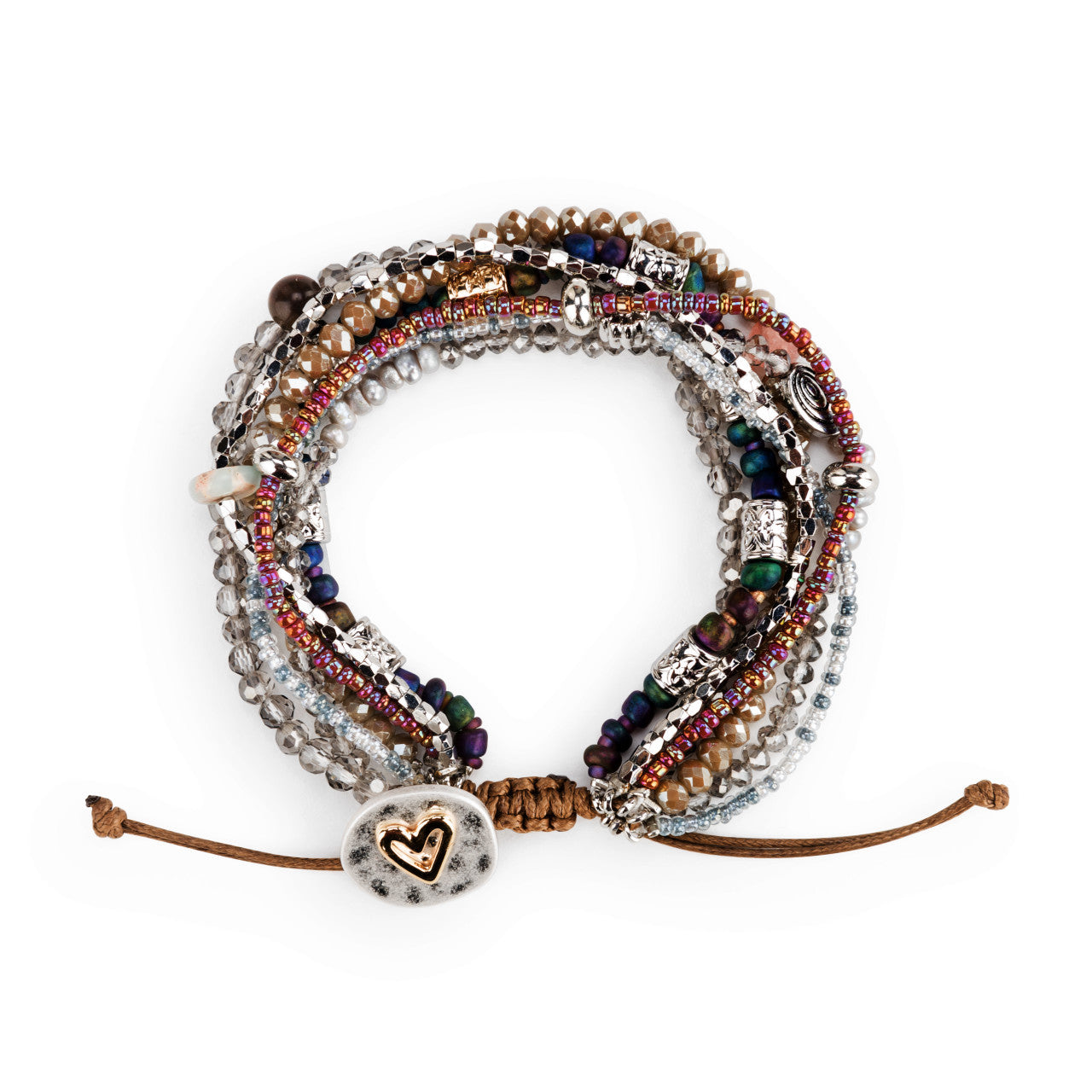 Beaded Love Bracelet Gray