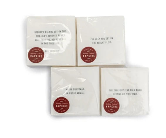 Holiday Cocktail Napkins - Assorted Set of 12 Packs