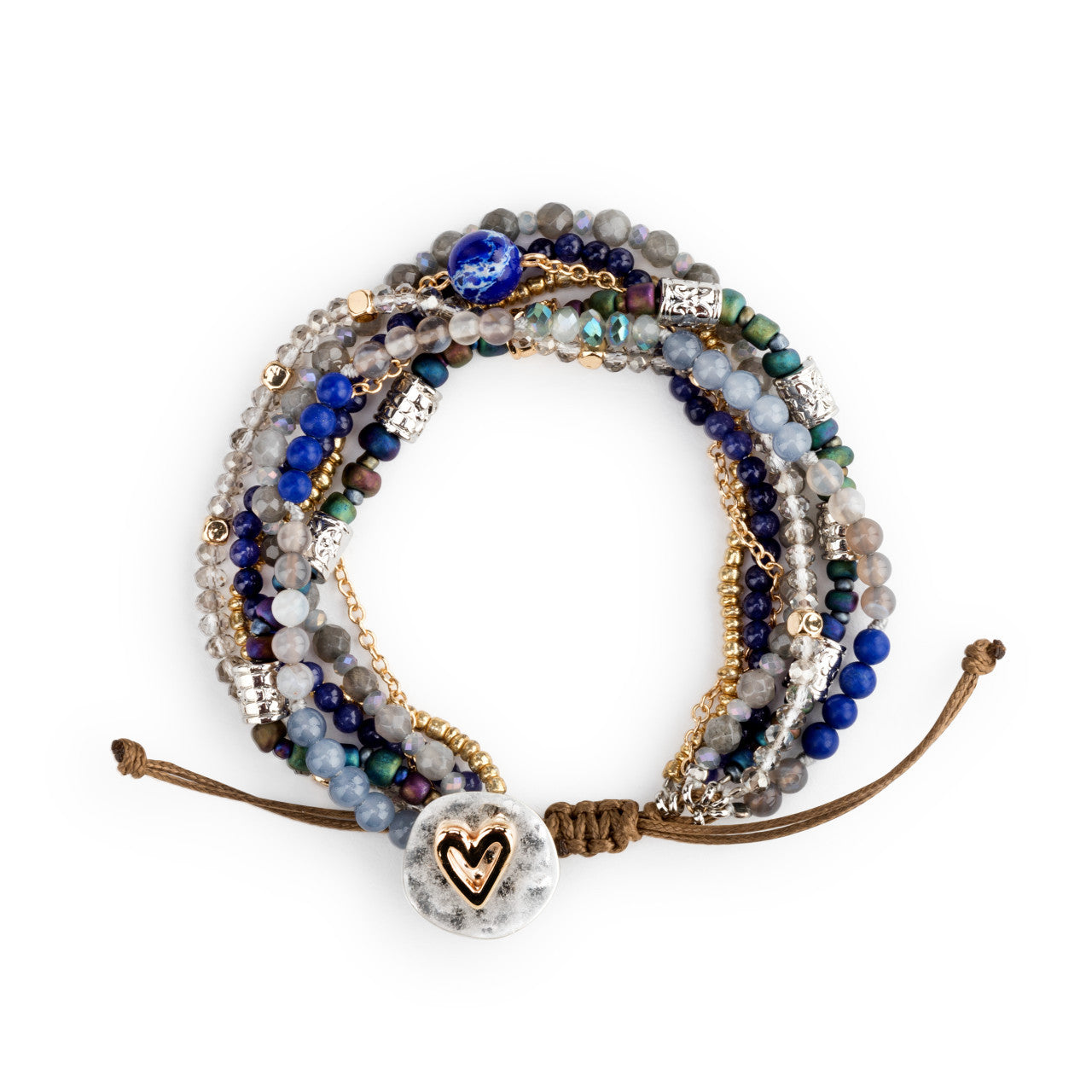 Beaded Love Bracelet Indigo