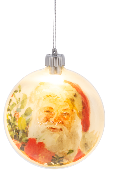Light Up Santa Disk Ornament
