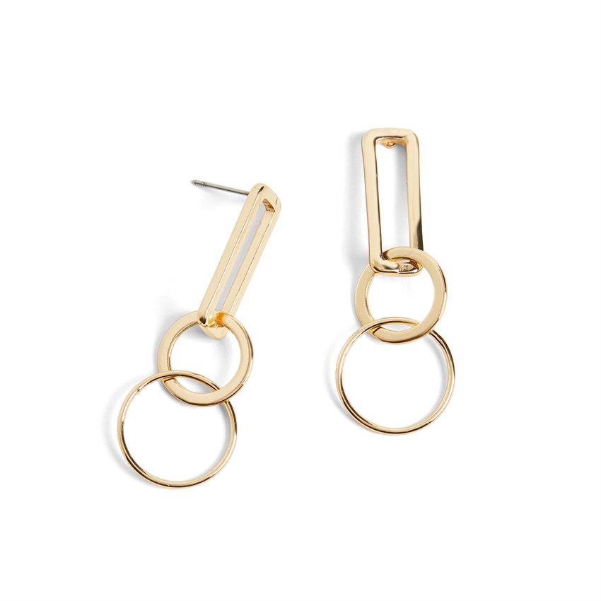 Linked Hoop Dangle Earrings