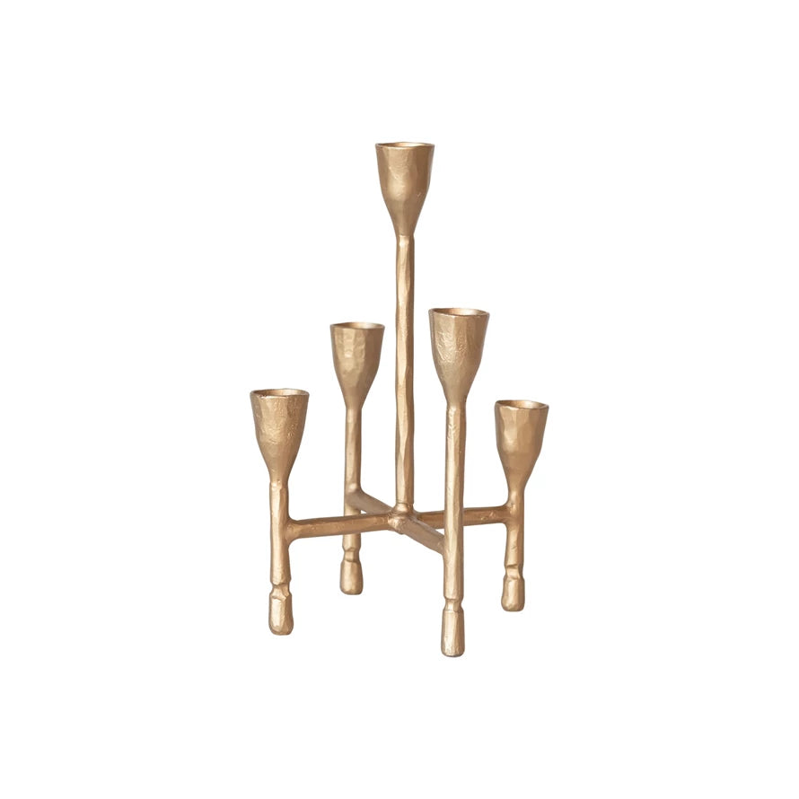 Cast Iron Candelabra With Gold Finish