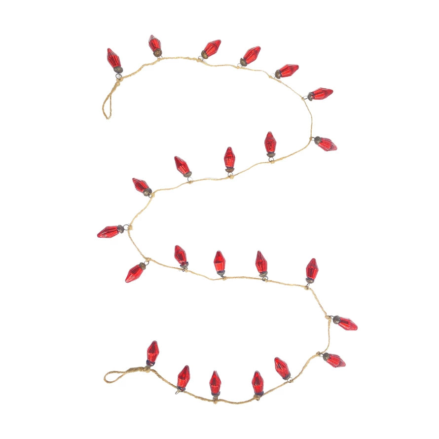 Red Mercury Glass Garland