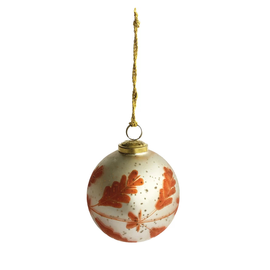 Matte Etched Mercury Glass Ornament 6''