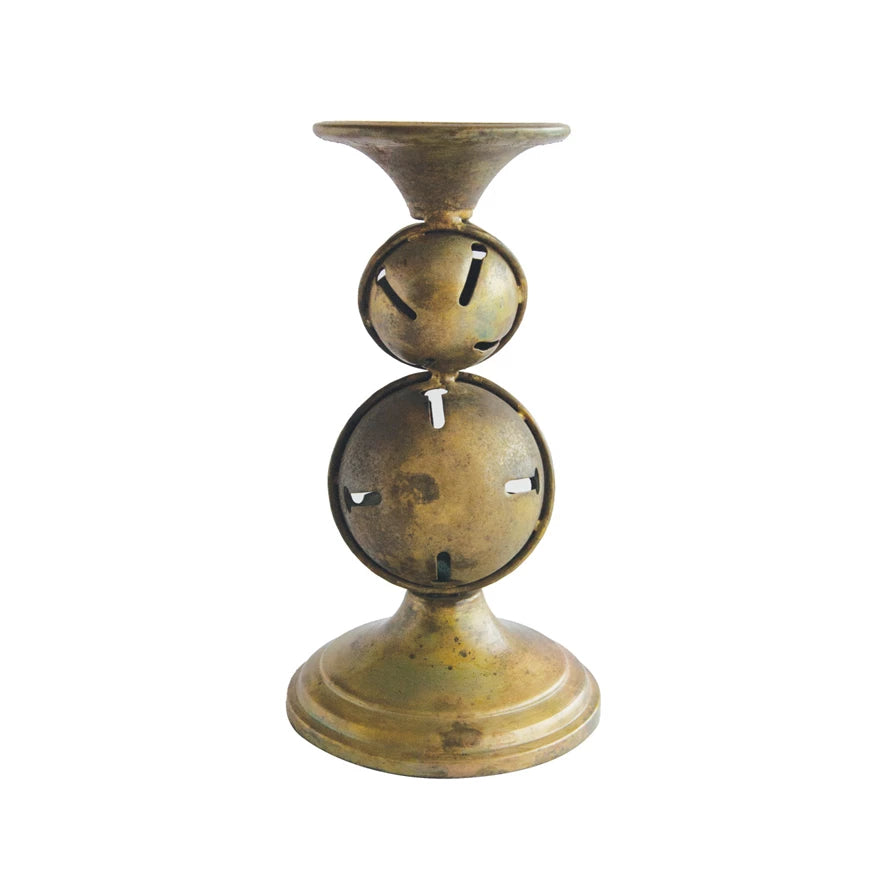 Candle Holder With Jingle Bell Base 8''