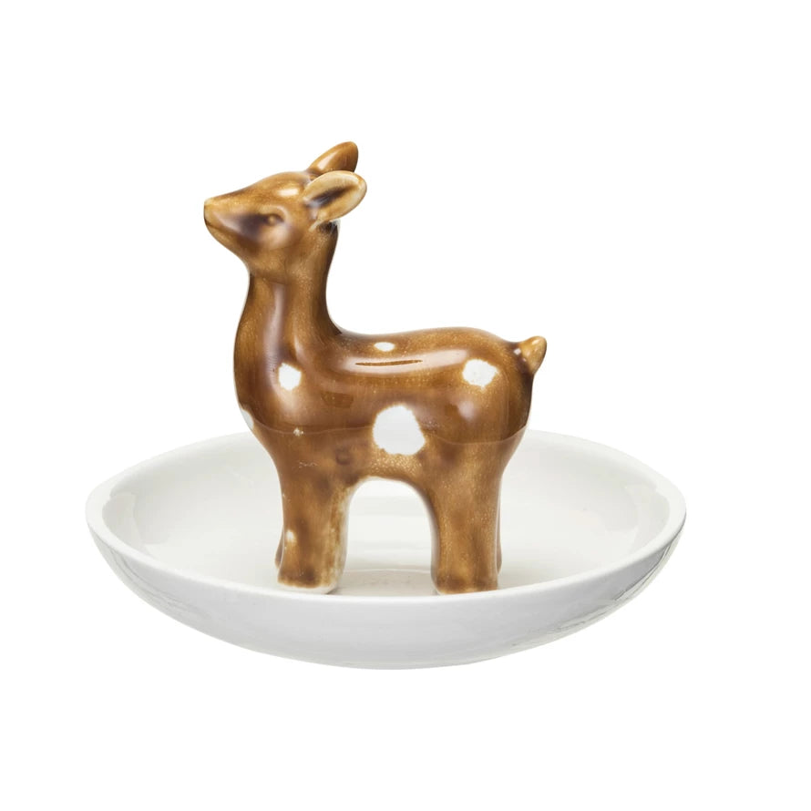 Deer Stoneware Dish