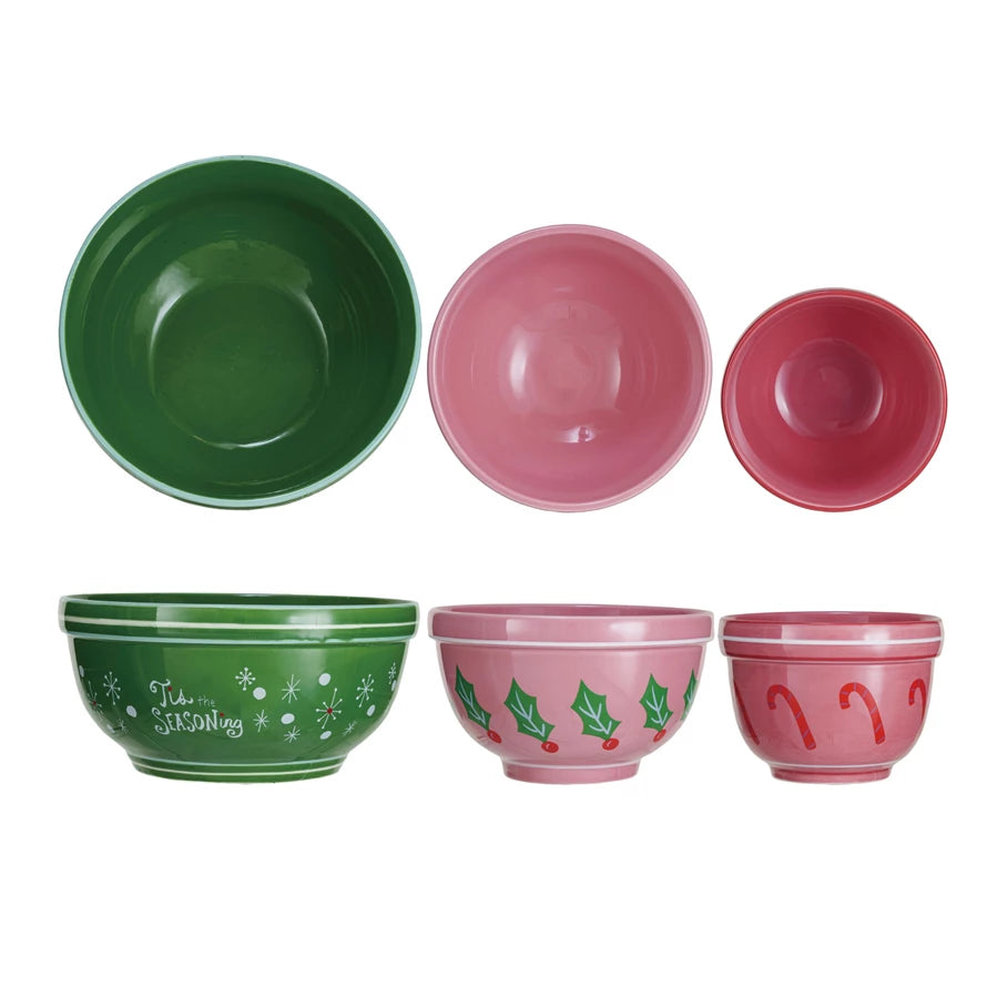 Holiday Patterned Bowl Set